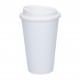 Kaffeebecher Premium - weiß/schwarz